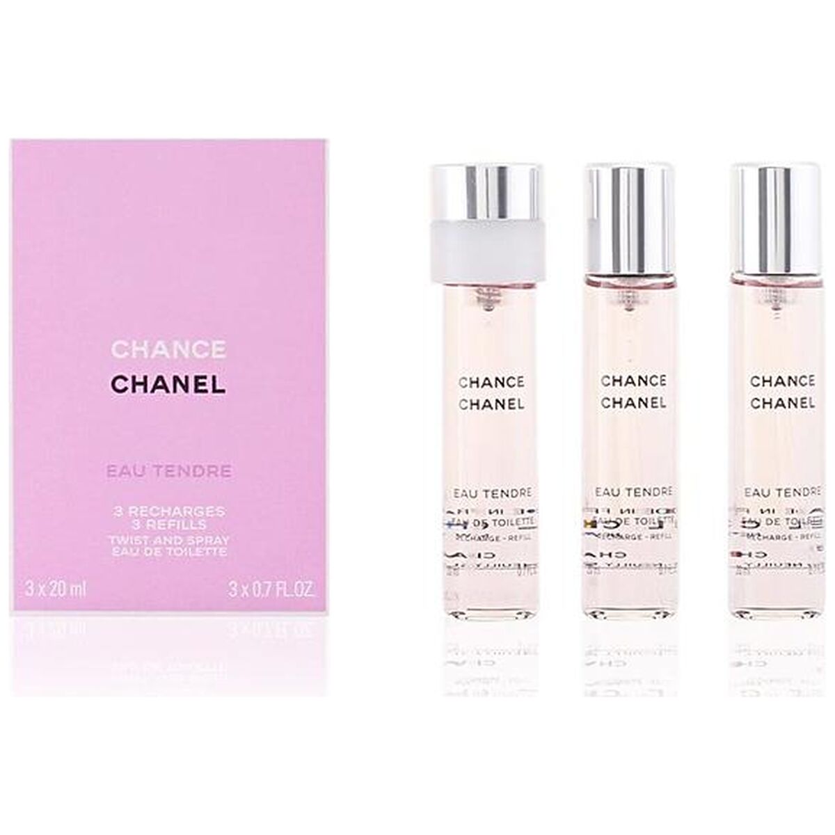 Chanel Chance Eau Tendre edt 60ml (1x20ml Ricaricabile + 2x20ml Ricariche)