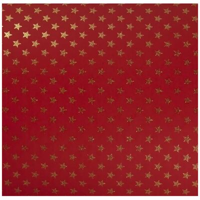 Gift wrapping paper red with golden stars