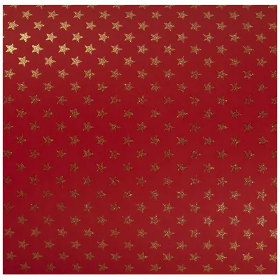 Gift wrapping paper red with golden stars